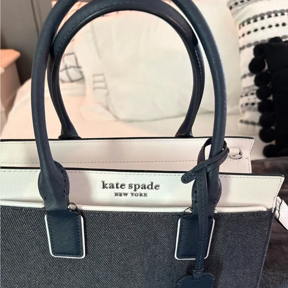 Kate Spade Denim Blue and White Women's Bag - Picture 8 of 10